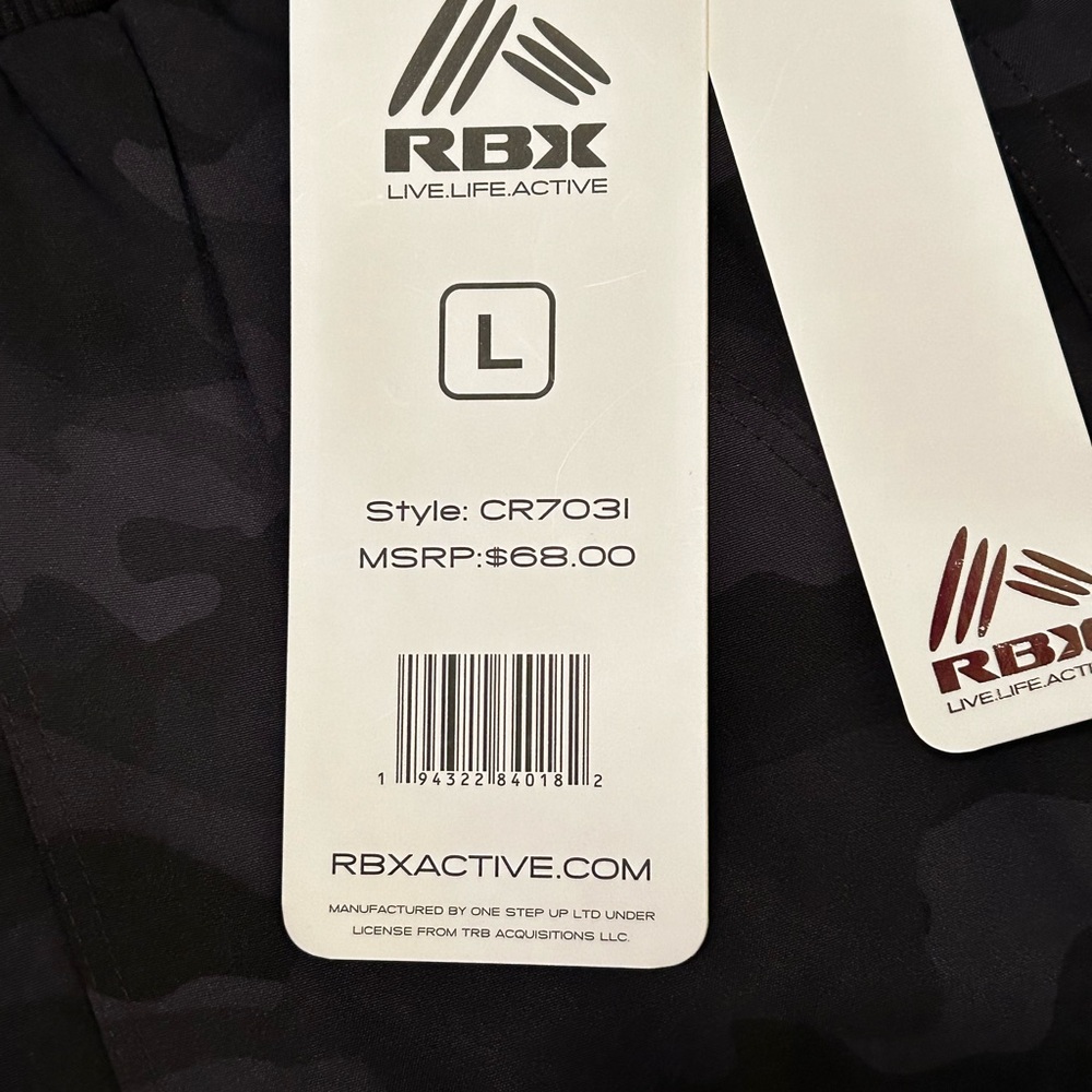NWT RBX Crop Cargo pants Sz Large Black Camouflage - Picture 9 of 16